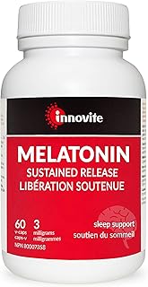 Innovite Health Melatonin (Time Released) Capsules | Provides Sleep Improve Sleep Disorders & Wakefulness | Peaceful Sleep & Promotes Longer Duration of Sleep (3mg 60v/C)