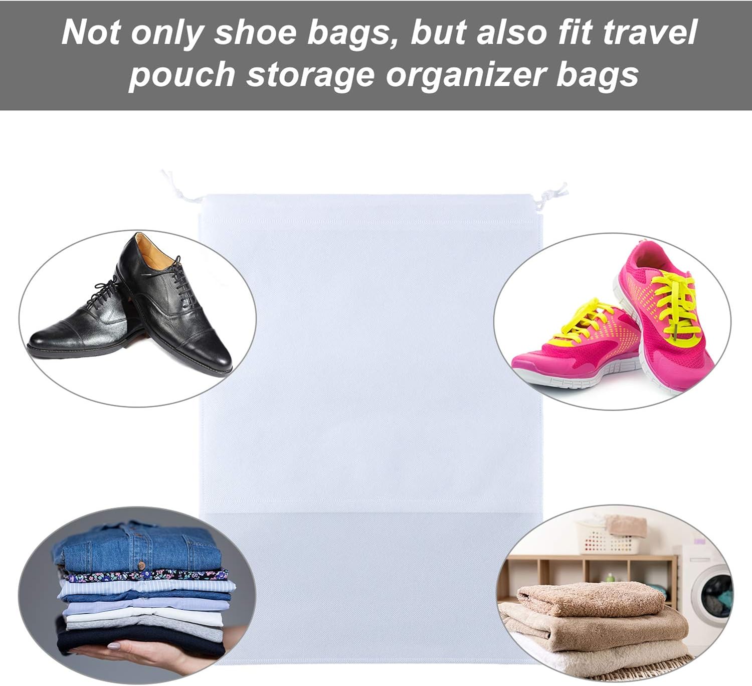 12 Pieces Travel Shoe Storage Bag Non-Woven Storage Bag Portable Shoes Pouch with Transparent Window for Daily and Travel Use : Clothing, Shoes & Jewelry