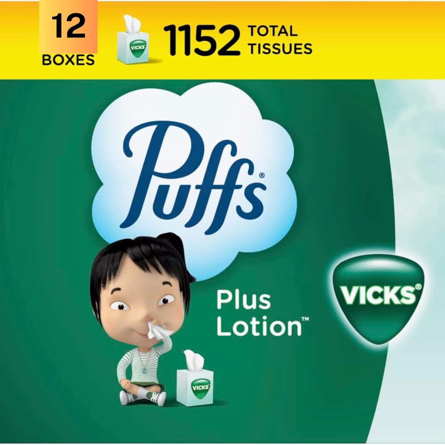 Puff Plus Lotion Vicks Facial Tissue 12 Cubes Soft Lotion