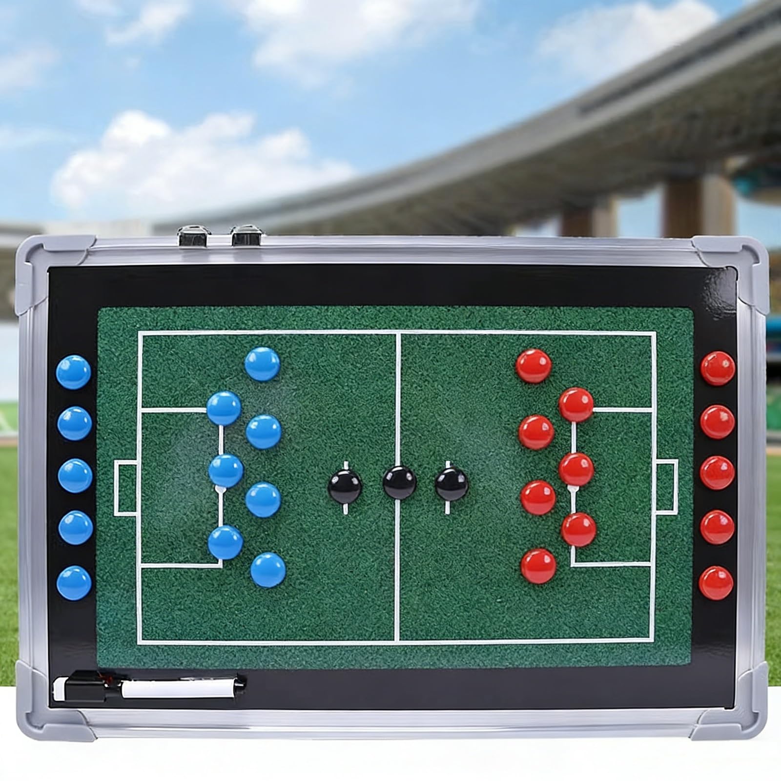 Tattiche di pallacanestro Clipboard allenatori, Lavagna magnetica cancellabile a secco su entrambi i lati da calcio 45x30 cm, set con penna e pezzi magnetici