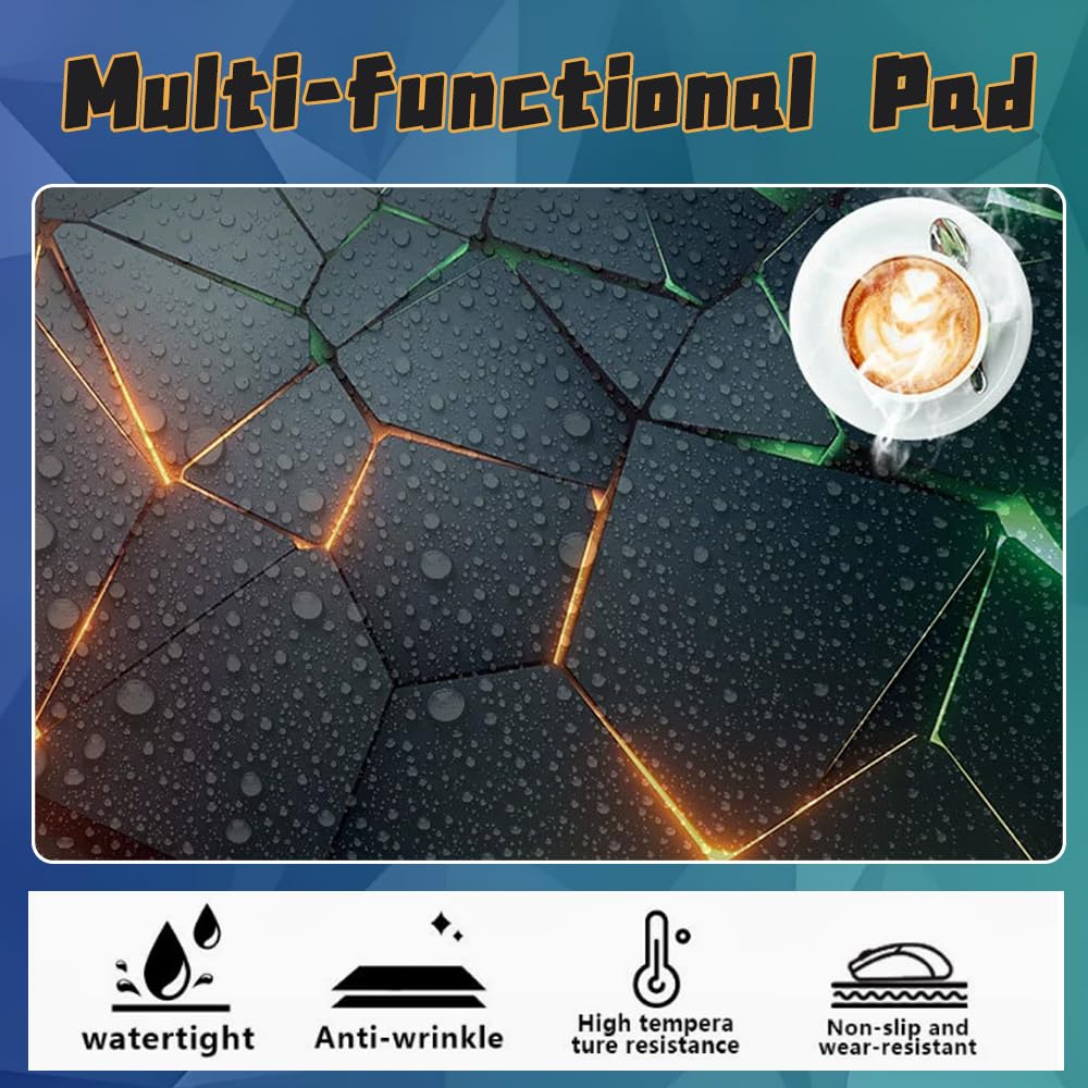 Tapis De Souris Gaming Grand 400x900mm - Impression Fleurs 3D, Bords Cousus, Antidérapant, Pour Bureau PC