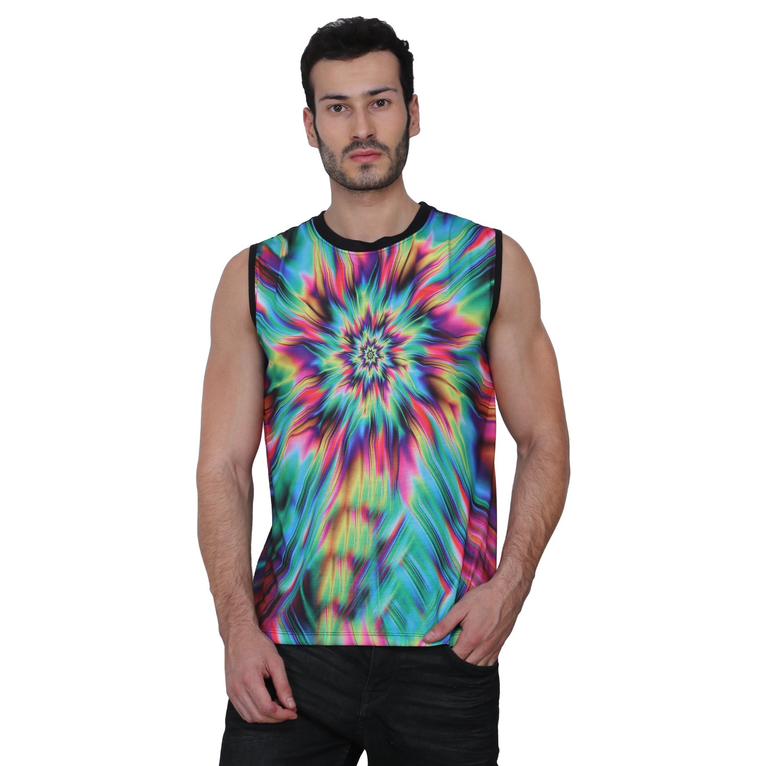 Psychedelic Insane | Limited Edition Multi Color | Digital Printing | UV Glow Trippy-Intervention | Round Neck | Hippie Style | T-Shirt for Men & Women