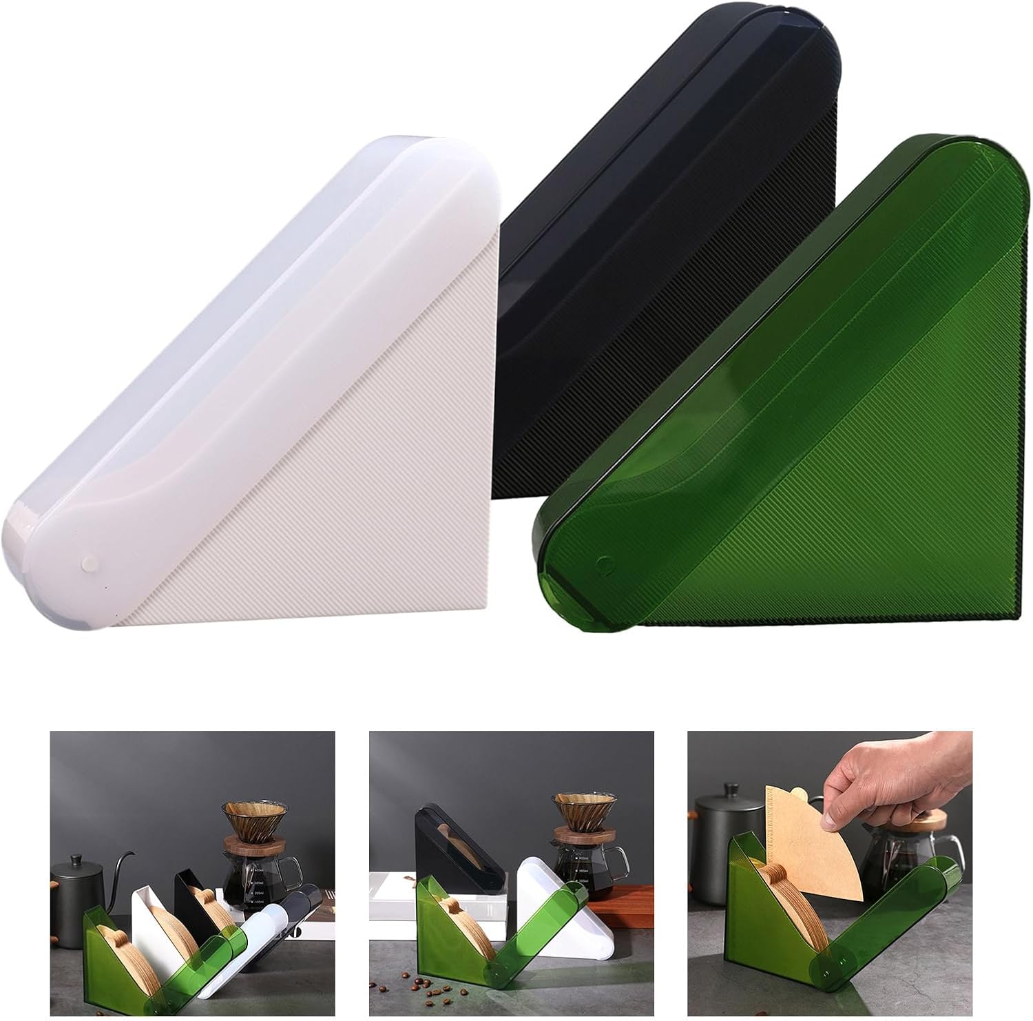 Filter Paper Rack Stylish Filtering Papers Stand Fan Shapes Filter Tissue Holder Napkins Dispenser For Coffee Lovers