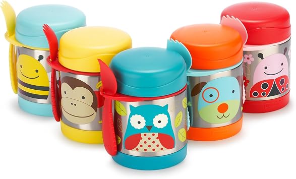 Skip Hop Insulated Food Jar: Stainless Steel Baby Food Container, Giraffe