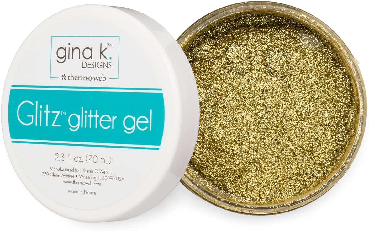 Gina K. Designs for Therm O Web Glitz Glitter Gel, Gold, 2.3 Ounces