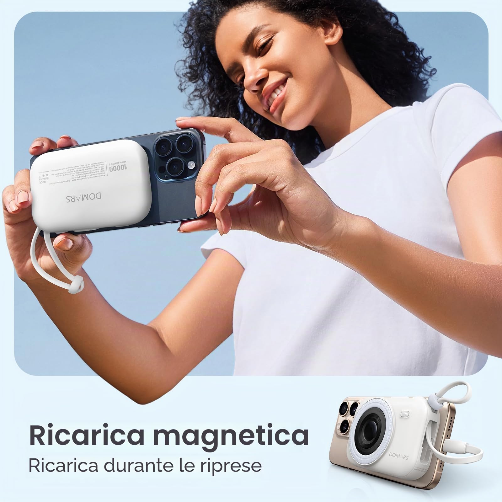 Caricatore Portatile Stazione,3x10000mAh Power Bank Magnetico con Ricarica Rapida, Doppio Cavo Type-C e Integrato, Display LED per Viaggi, Casa e Ufficio (Nero)