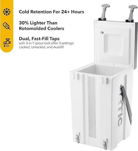 Miniatura 3 de RTIC Enfriador de agua portátil de medio tiempo, dispensador de bebidas, apilable con 2 grifos, sin botella, sin BPA, para deportes, campamento,