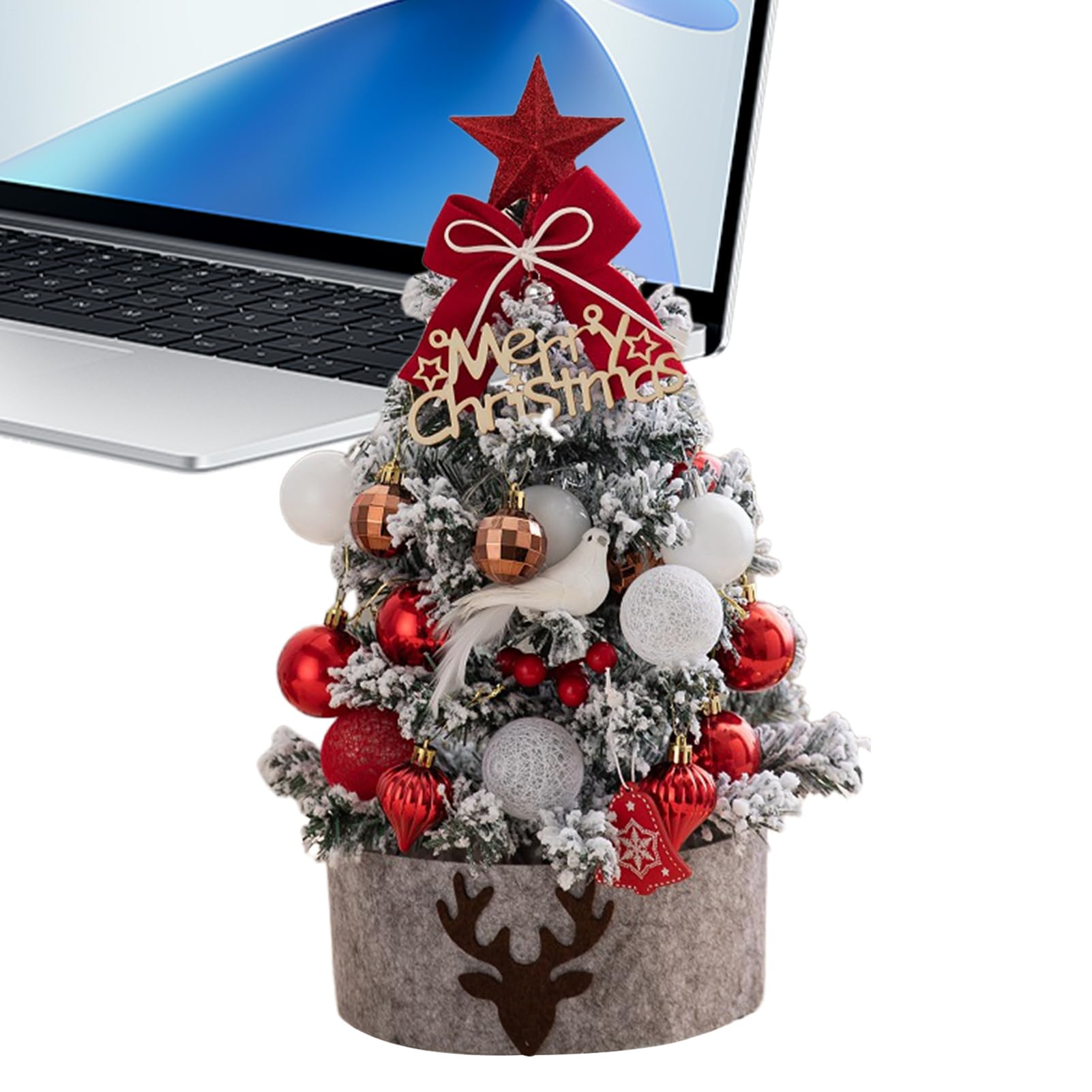 Sapin de Noël de table 45 cm lumineux LED pour décoration d'hiver intérieure chaleureuse