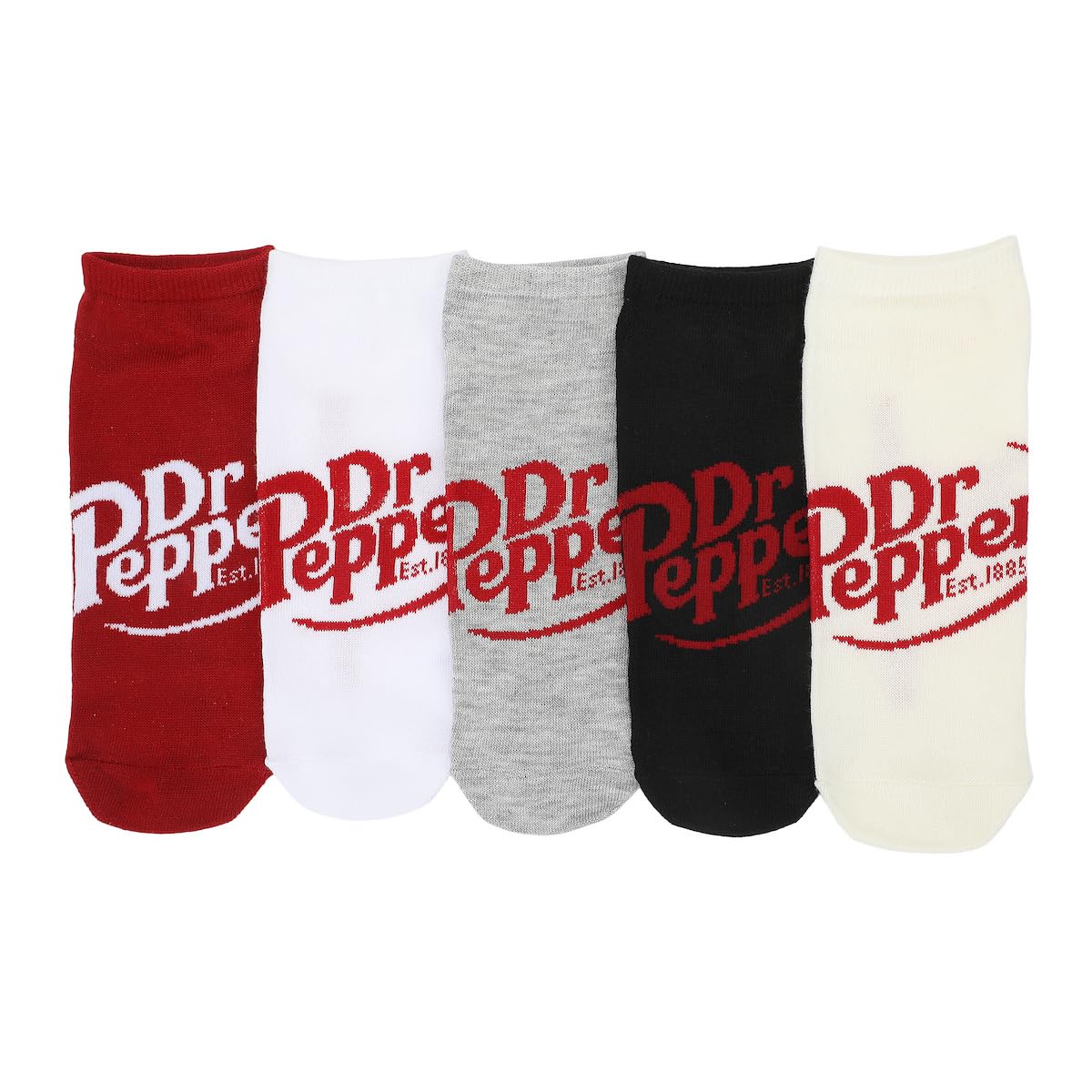 Bioworld Dr. Pepper Logo Women’s 5-Pair Pack Ankle Socks