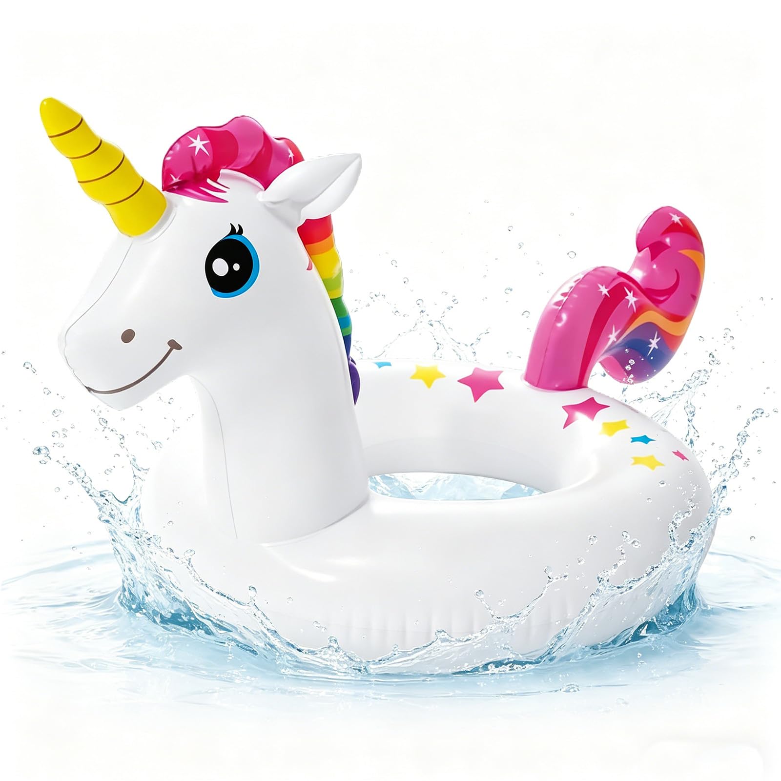 Rubber Ring Unicorn Inflatable Pool Float for Kids Toddler, Animal Inflatables Swimming Ring Swimming Pool Toys Inflatable Ring Floaties Tube for Children Girls Beach Summer Party Water Sport 3-8 Year