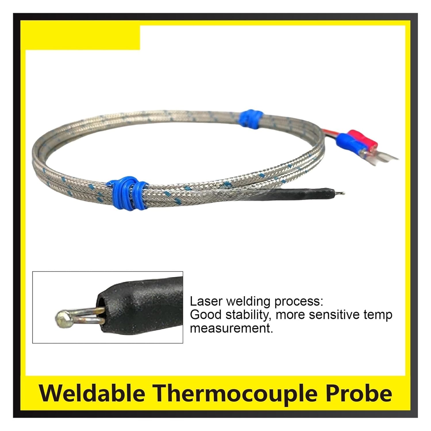 Weldable Thermocouple Probe K Type Bead Thermocouple Exposed Bead Sensor Fast Response 0‑600°c Industrial Bare Wire