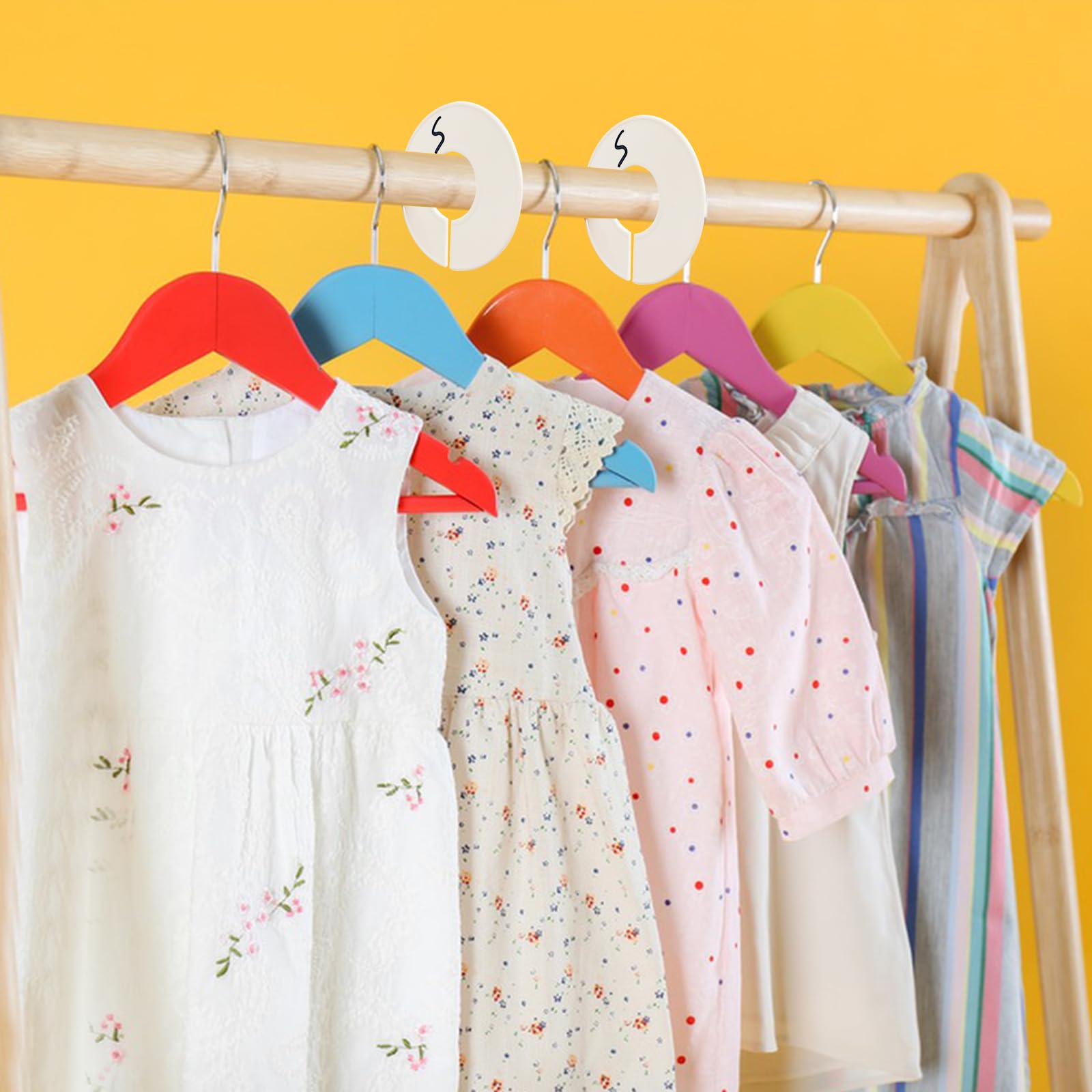40 Piezas Separadores Tamaño de Ropa, Divisores de Perchas, Separadores de Talla para Armario Bebé, para Distinción de Tamaño de Ropa (Blanco)