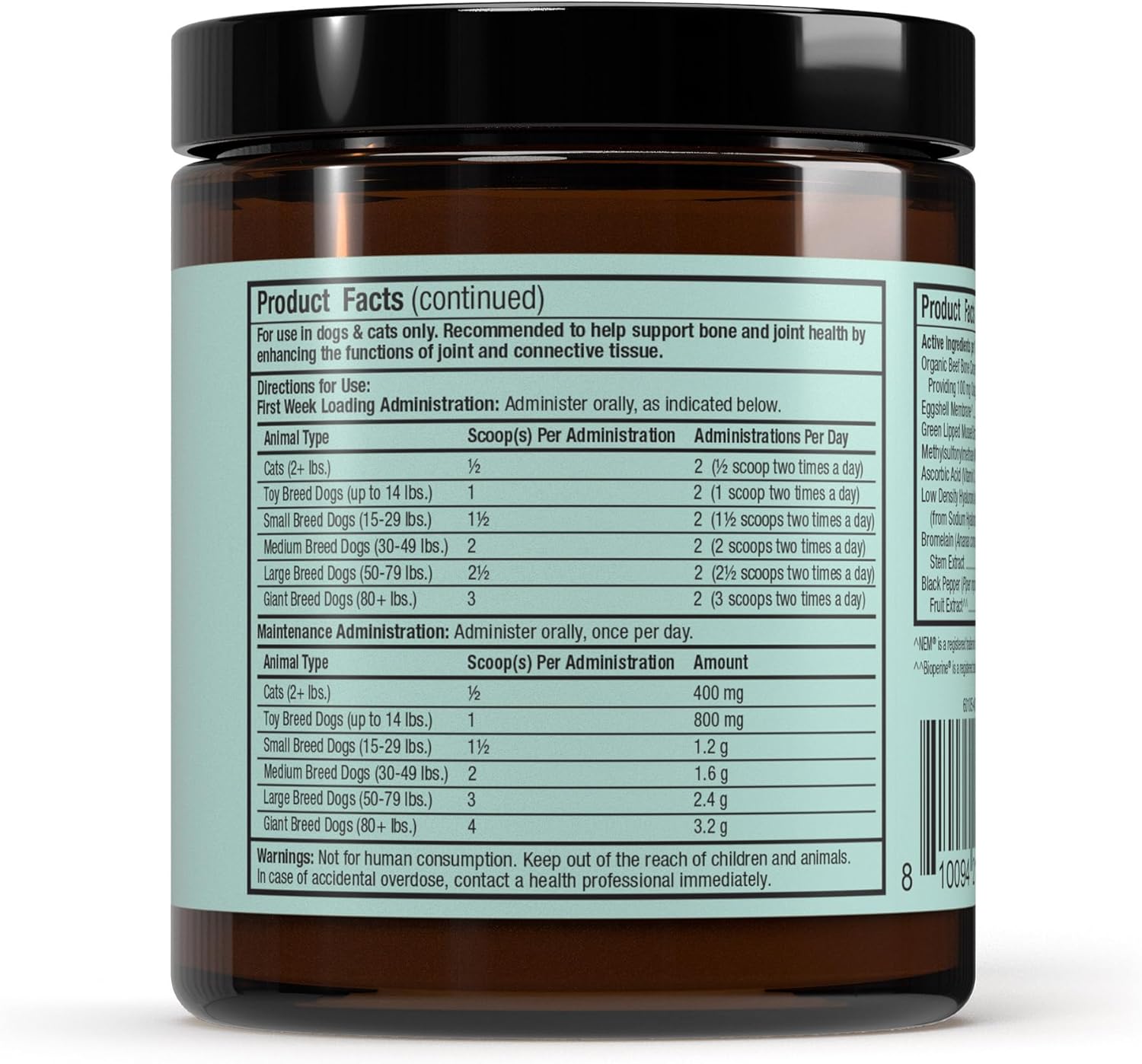 Dr. Mercola Bark & Whiskers Joint Support - Joint & Cartilage Support for Cats & Dogs - with Collagen, MSM, Green-Lipped Mussel Extract & Hyaluronic Acid - 1.69 oz