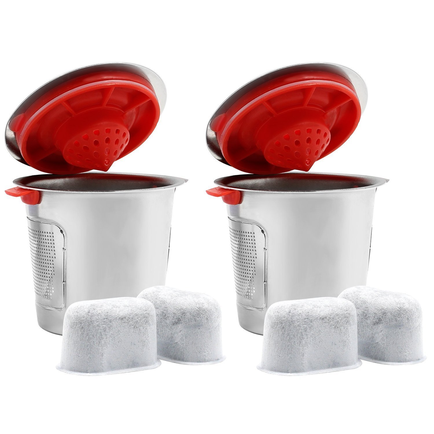 2 Piece Stainless Steel Reusable K Cup for New Keurig 2.0/K200/K300/K400/K500 Series of Machines and Original Keurig 1.0