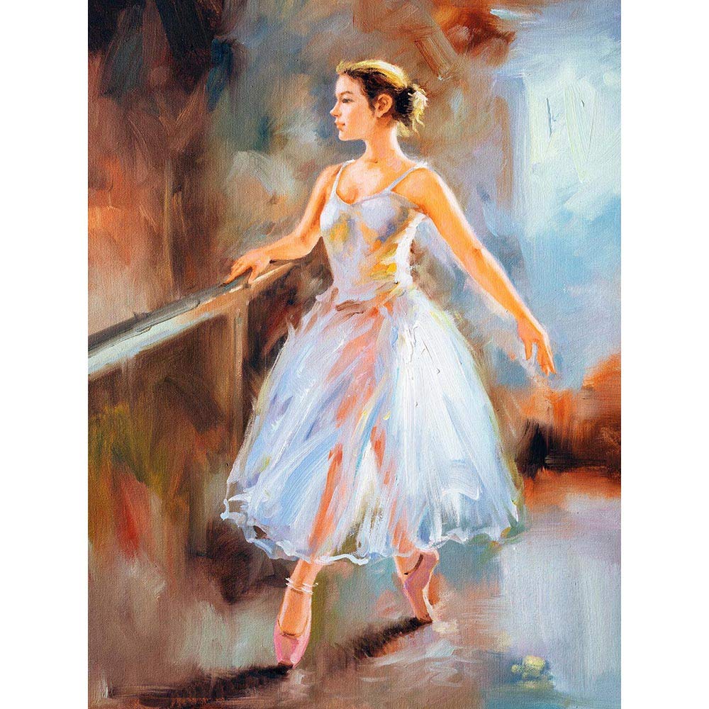 Wee Blue Coo Ballet Dancing Barre Painting Art Print Poster Wall Decor 12X16 Inch
