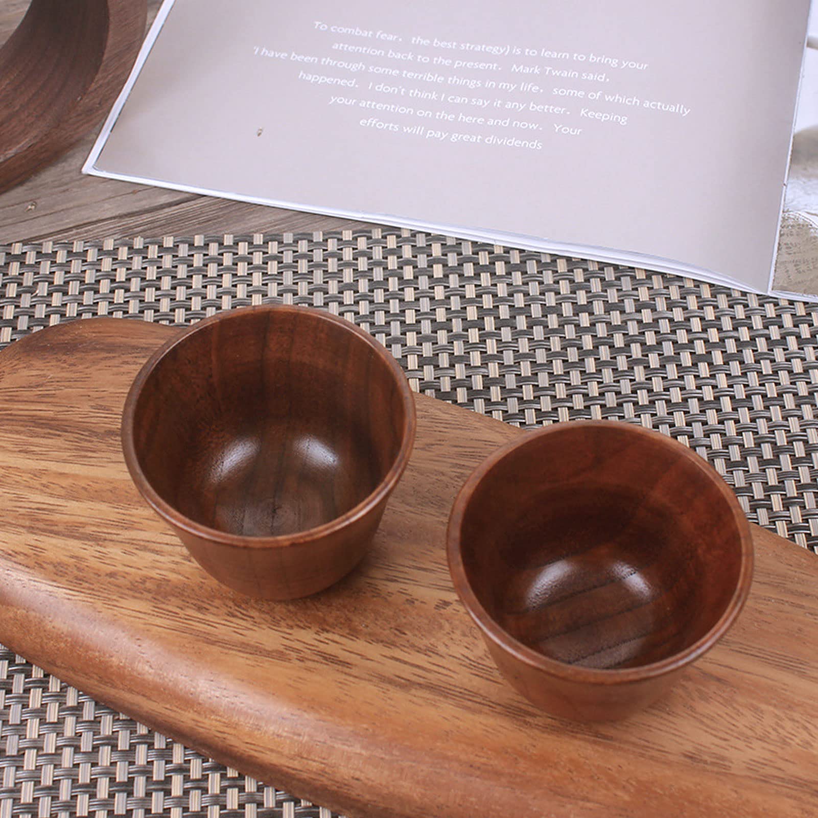 ZPSHYD 4 squisite Tazze da tè Giapponesi in Legno di Piccola capacità, Tazze da Bere in Legno, Tazze da Sake in Legno Naturale, Set da tè in Legno - Utensili da tè Resistenti al Calore