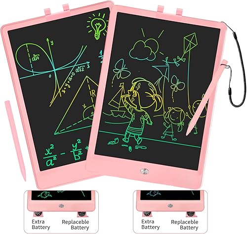 Tableta de escritura LCD de 10 pulgadas para niños, paquete de 2 tabletas de dibujo de aprendizaje reutilizables para niños pequeños, almohadilla de