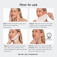 Vista 10 de MAREE Máscara de elevación de línea V con oro de 24 quilates, mascarilla facial de colágeno profundo para mujeres, máscara moldeadora de mandíbula