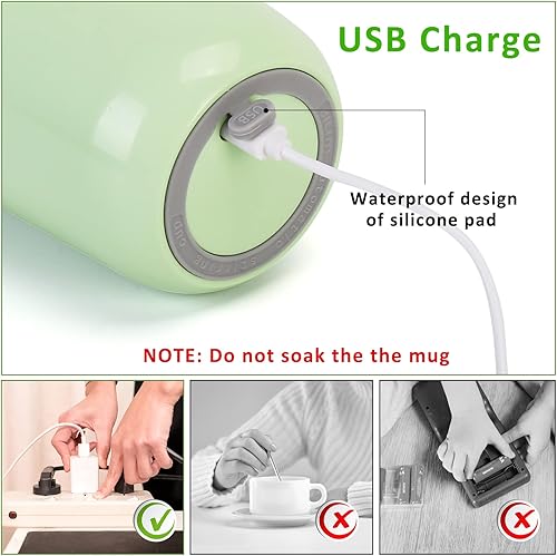 Miniatura 2 de Taza de café autoagitable  Taza de mezcla automática de acero inoxidable recargable con tapa, 11.8 fl oz12 oz taza agitadora para revolver café,