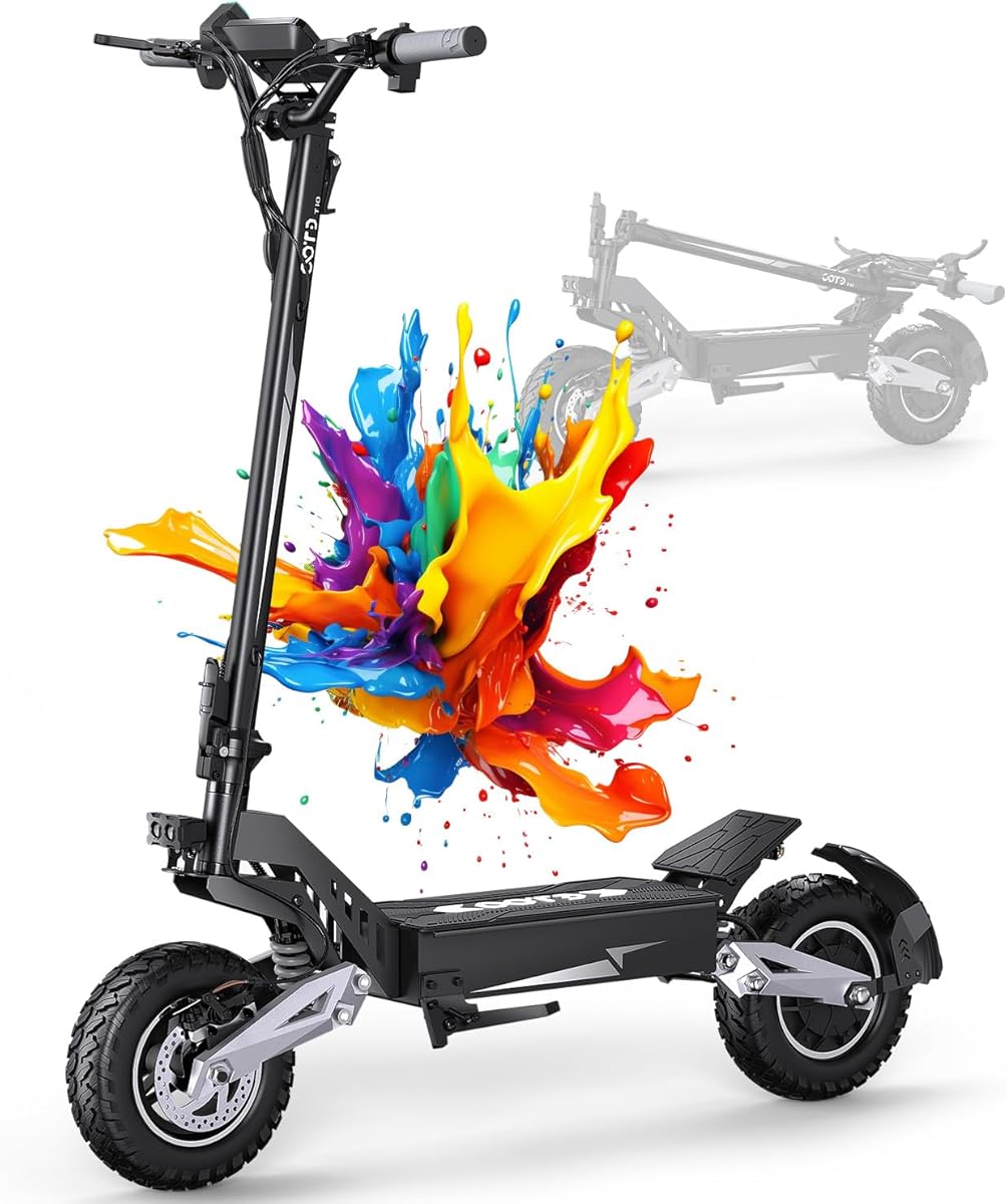 T10 Electric Scooter for Adults, 48V 18AH Battery Up to 46 Miles Long Range & Powerful Motor, 34 MPH Max Speed, 11 Inch All-Terrain Tires Folding Commuter E Scooter with Dual Suspension & LCD Display