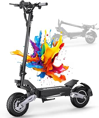T10 Electric Scooter for Adults, 48V 18AH Battery, 900W Motor, Up to 46 Miles Range, 34 MPH Max Speed, All-Terrain Tires, Folding Commuter E Scooter with Dual Suspension & HD LCD Display