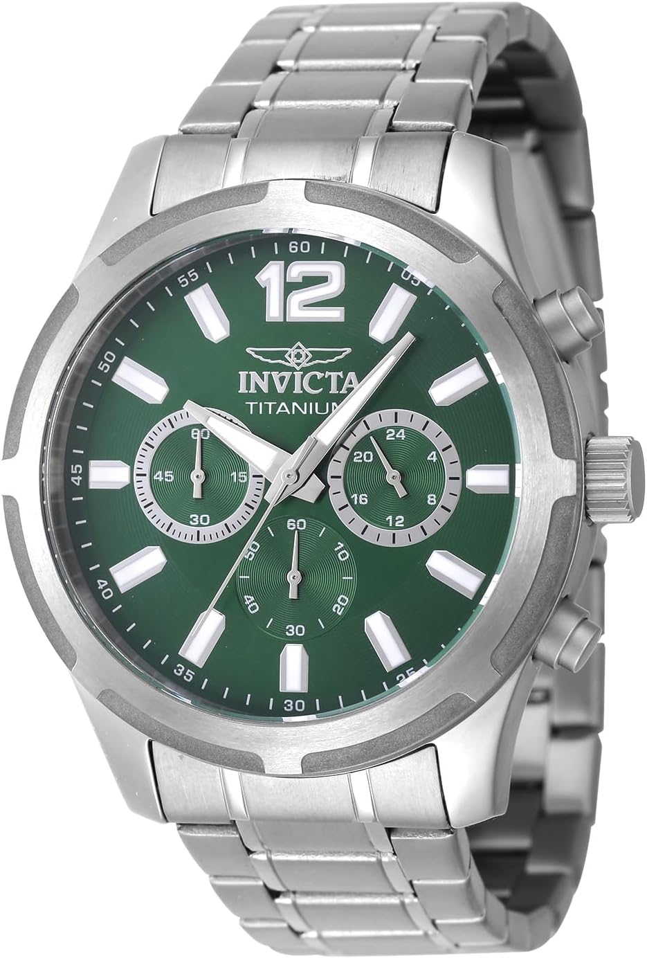 Invicta TI-22 Males 44.5mm Titanium Titanium Inexperienced dial VD54 Quartz