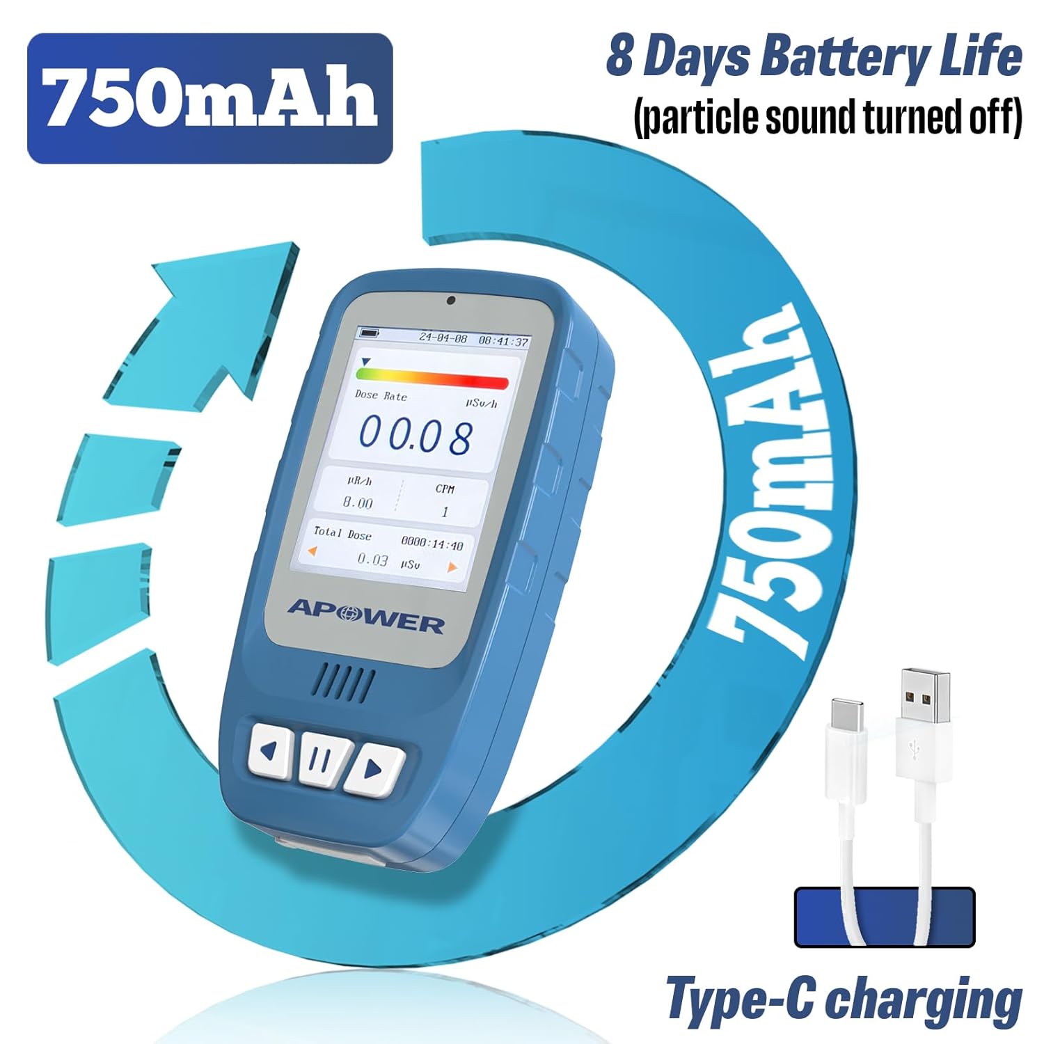 Geiger Counter Nuclear Radiation Detector, Portable Handheld Dosimeter Beta, Gamma, X-ray Detection, LCD Display Radiation Monitor Meter, Radioactive Device for Home, Lab, and Emergency Use