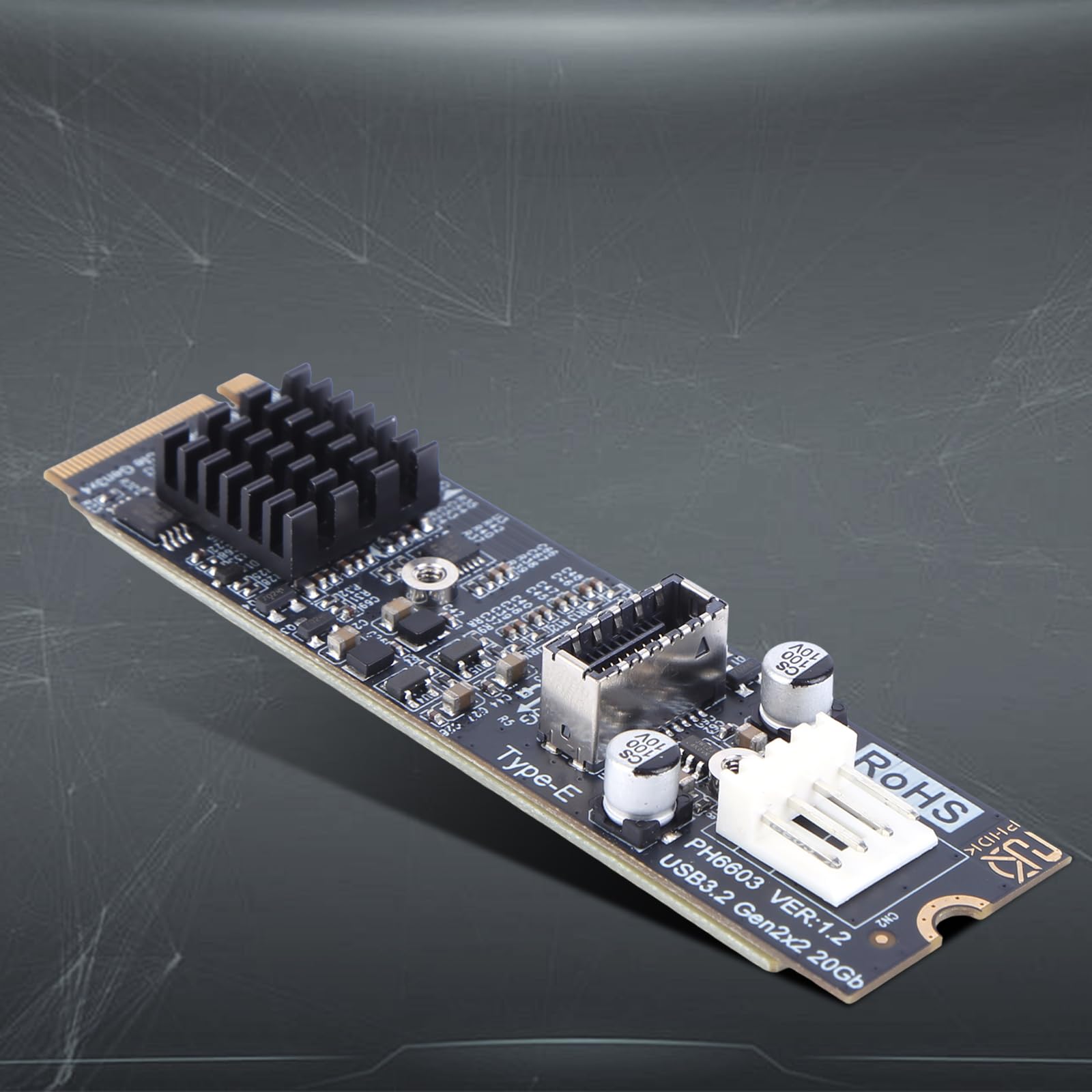 M2 PCIe NVMe auf Typ E Erweiterungskarte 20 Gbit/s USB 3.2 Frontplattenadapter for Desktop-PC