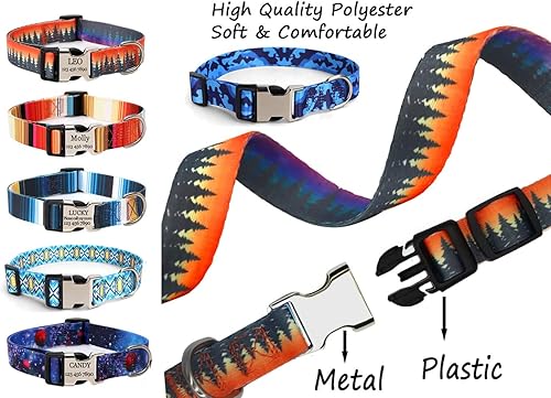 Miniatura 5 de Collares personalizados para perros, collar floral personalizado con nombre de identificación grabado y número de teléfono, collares personalizados