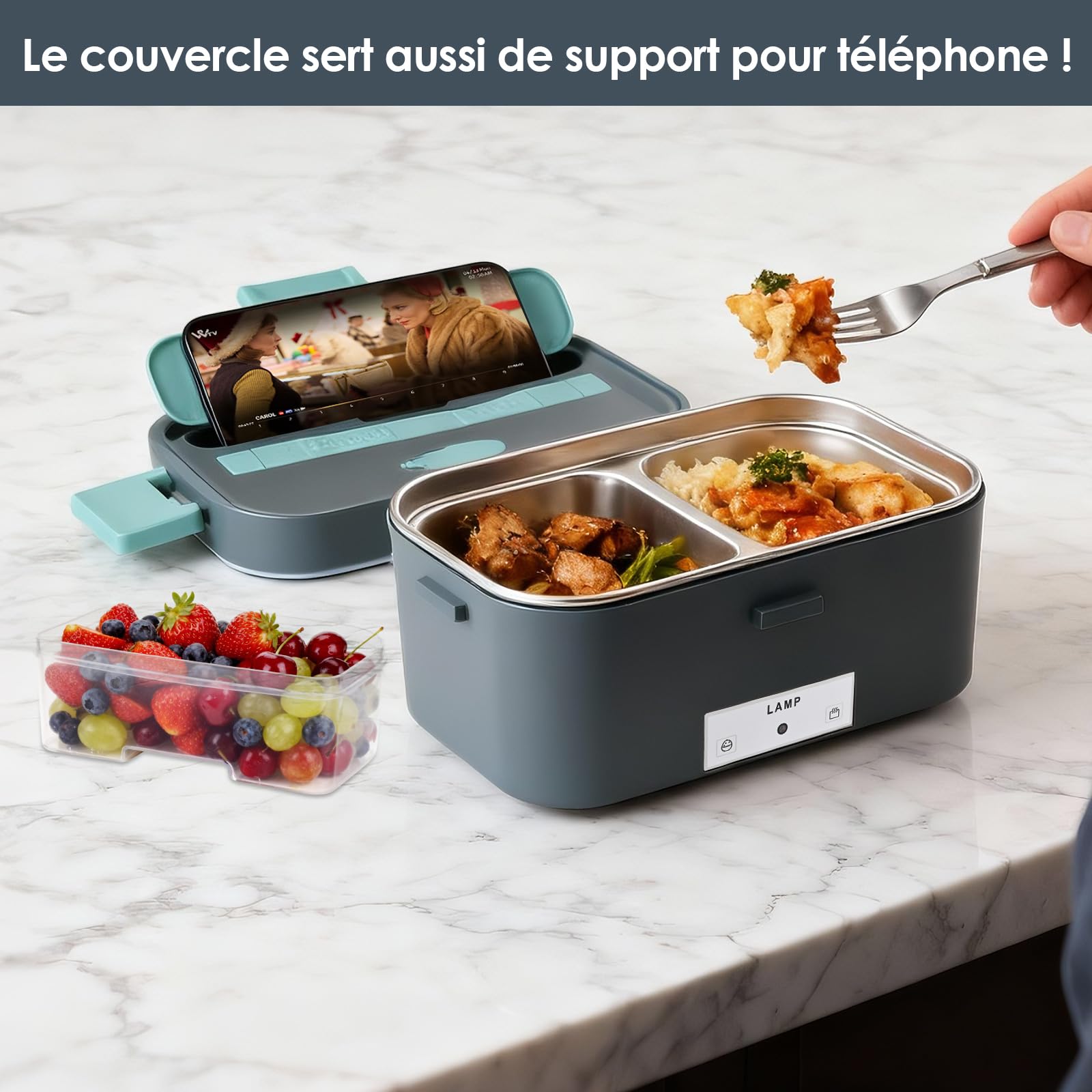 Dreamhigh® 100W Gamelle Chauffante Electrique 1.8L, Lunch Box