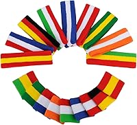 Vista 147 de ONUPGO - Conjunto de diadema y muñequeras deportivas para el sudor, hechas de algodón con bucles, muñequeras, contra humedad Rojo/Blanco/Azul