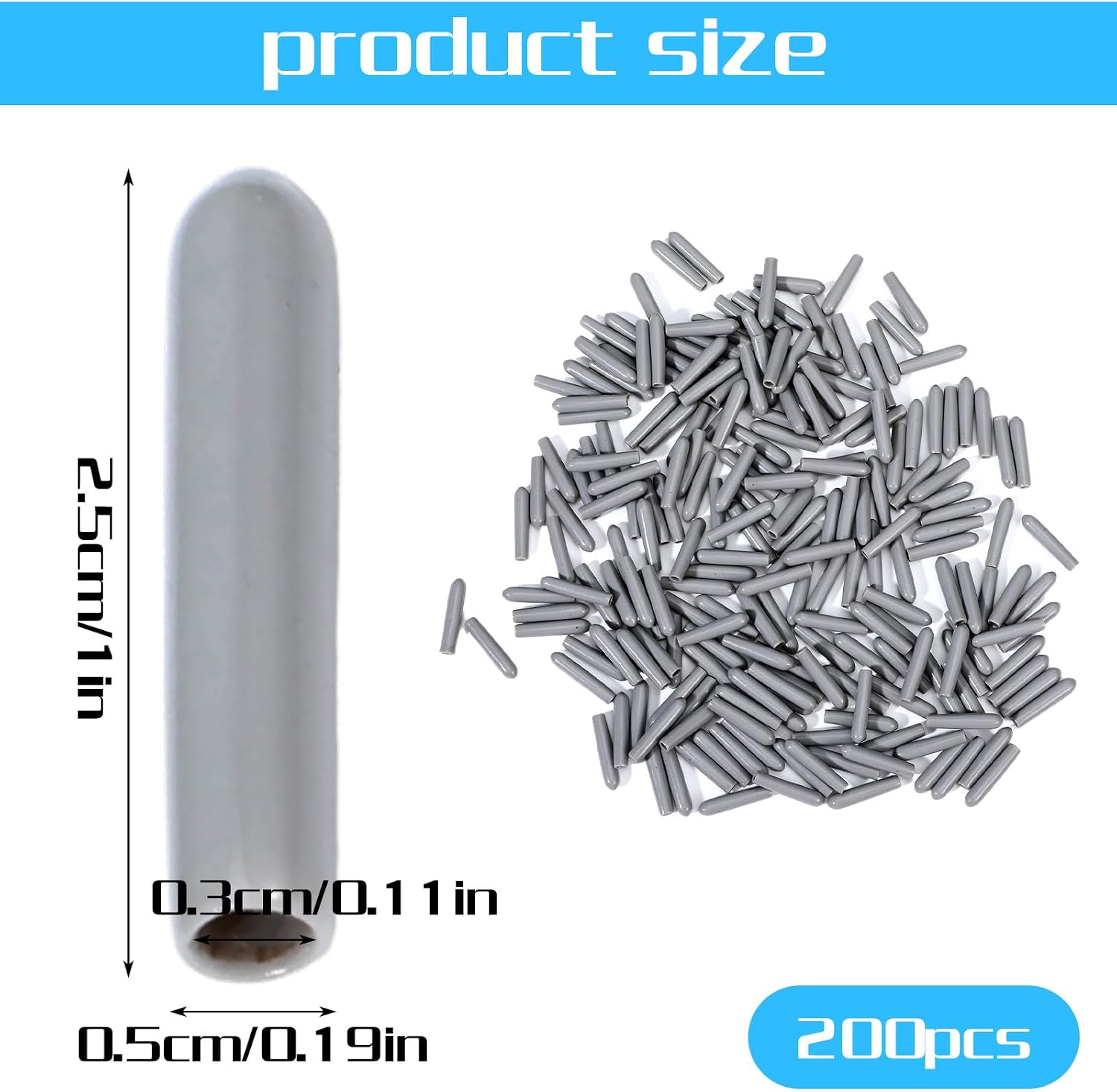 200 PCS Dishwasher Rack Tine Prong Repair End Cover Caps, 1 Inch Anti-Slip Dishwasher Rack Caps, Gray PVC