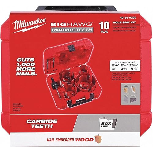 Milwaukee 49-56-9290 10 PC BIG HAWG Hole Saw w/Carbide Teeth Kit New