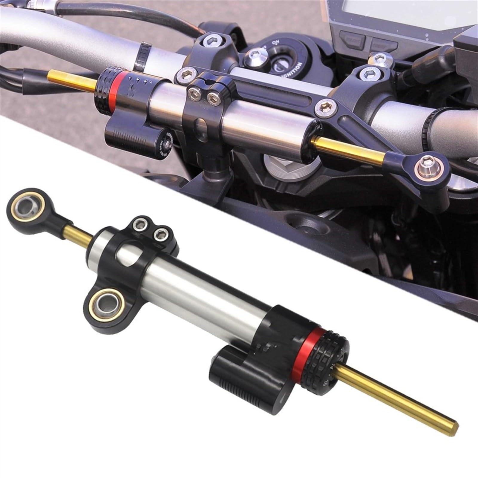 Amortiguador De Dirección Para Y&AMAHA Para MT09 Para MT07 Para YZF R1 R6 FZ1 Para XJR1300 CNC Amortiguador Universal De Aluminio Para Motocicleta, Control De Seguridad Estabilizador De Dirección Esta