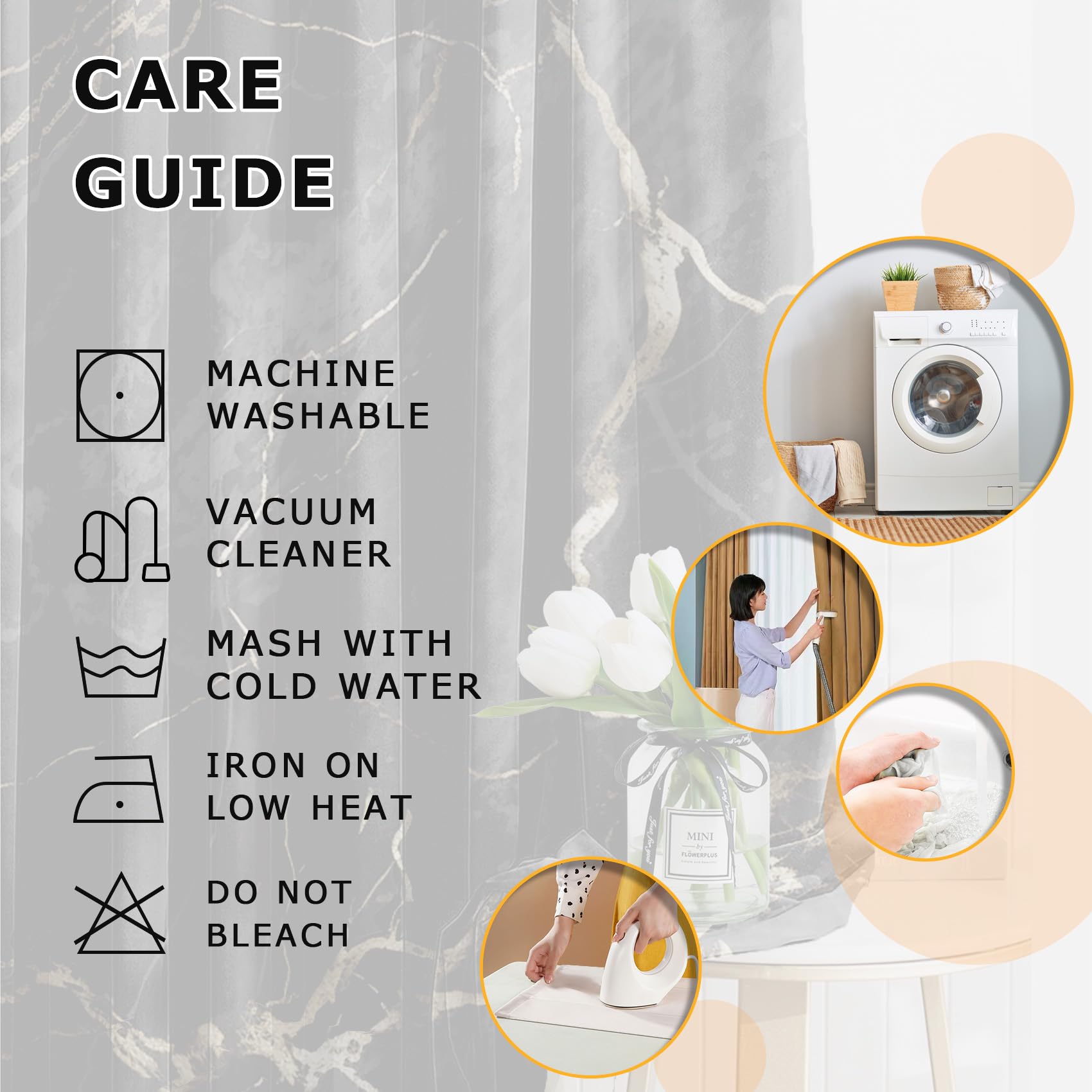 Generisch Vorhänge Marmor - Abstrakt Schwarz Gold Fenster Gardinen mit Ösen, Vorhang Blickdicht Verdunklungsvorhänge Thermovorhang für Wohnzimmer Schlafzimmer Deko 2er Set, H 220 x B 140 cm G#-195