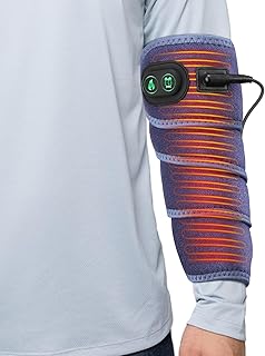 Elbow Heated Pad Wrap for Multiple Body Areas, FSA Eligible, Flexible Electric Heating Pads for Elbow Arm Wrist Ankle Leg Knee, Heated Brace Pad with 4 Heating Levels, 3 Timing Settings Blue