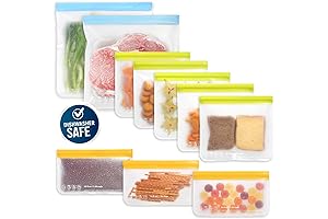 Dishwasher Safe Reusable Storage Bags: Leakproof Silicone-Free 10-Pack