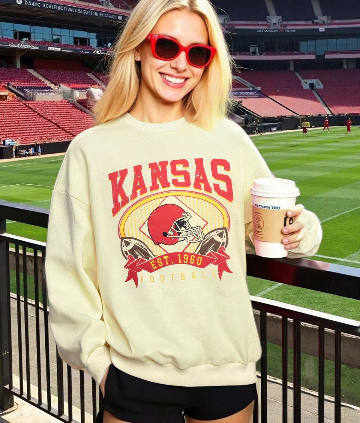 MYHALF Game Day Sweatshirt Football Shirts: Women Gameday Sequin Outfits Football Fan Game Day Shirt Long Sleeve Casual Tops - Image 3