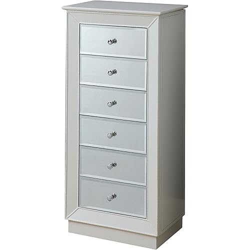 Acme Talor 6-Drawer Wooden Jewelry Armoire in White