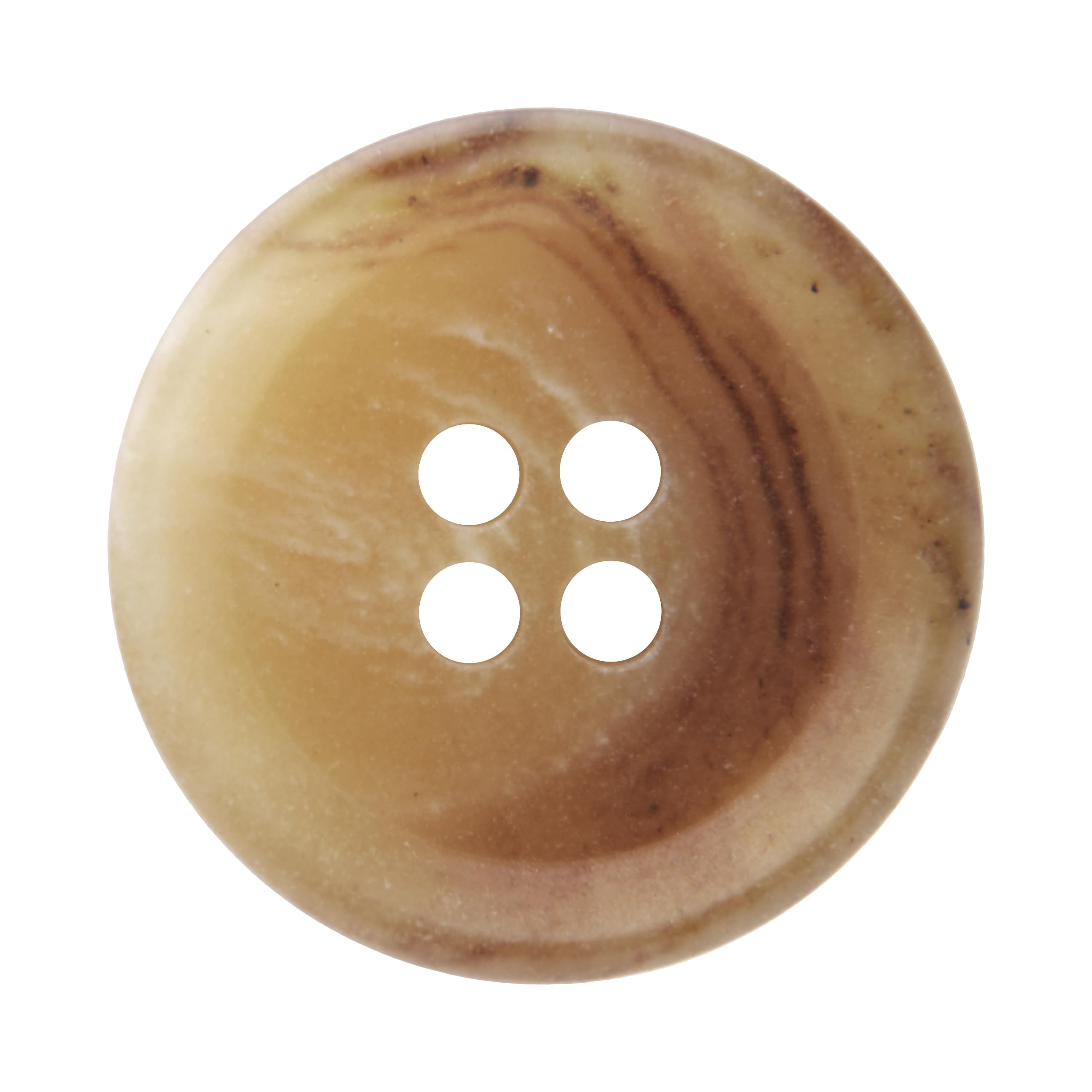 Pack of 6 Tan 20mm Round Sew On Buttons for Coats Jackets Cardigans Flat 4 Holes 32L, Pack of 6 20mm Buttons - Image 2