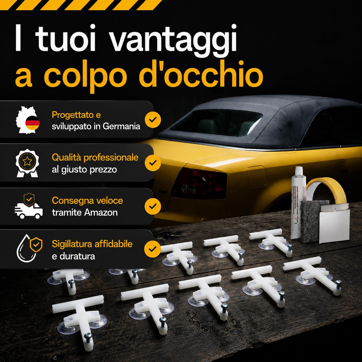Kit di Riparazione del Lunotto Posteriore per Capote Cabrio