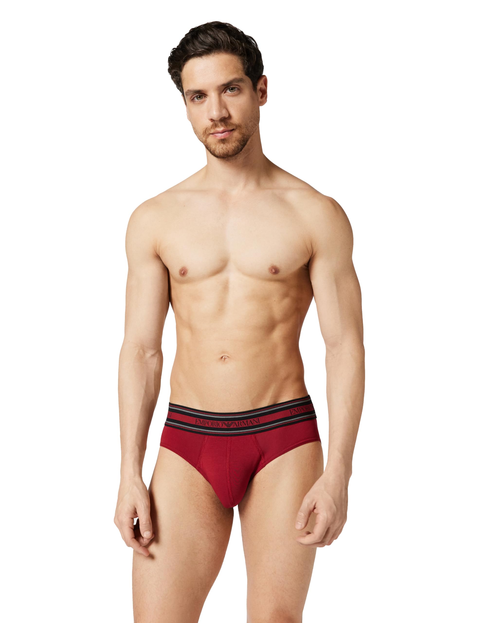 EMPORIO ARMANI Man's Textured Elastic Brief RED M