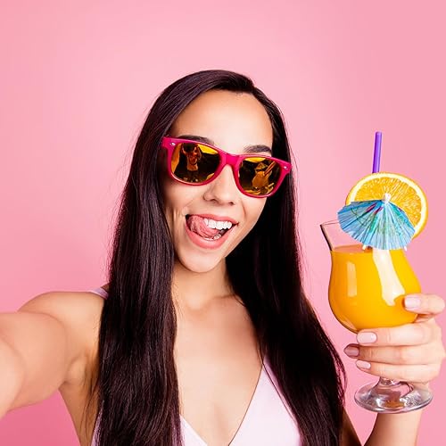 Miniatura 5 de Paquete de 1224 gafas de sol reflectantes de espejo colorido a granel, gafas de sol neón 80s 90s regalos de fiesta unisex