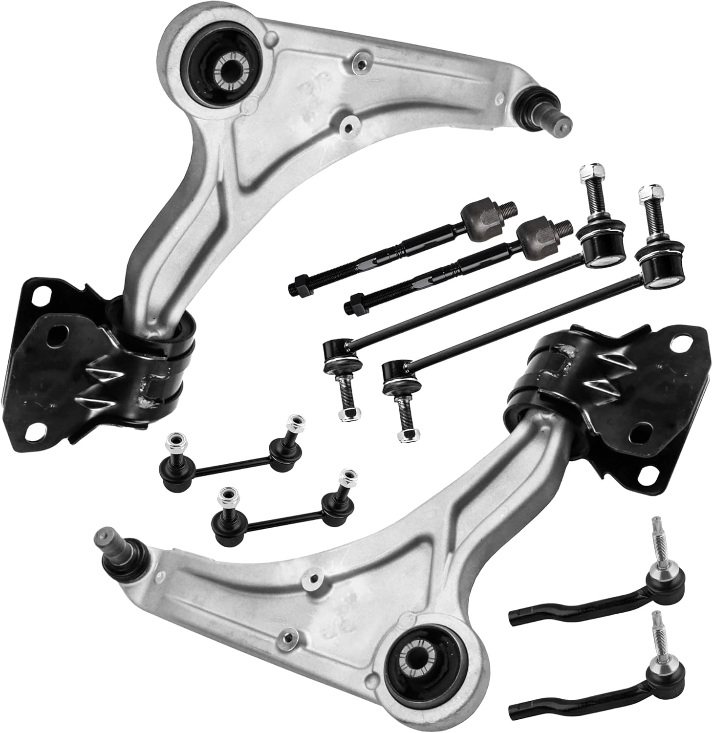 Front Lower Control Arm Kit Compatible with Ford Fusion 2013-2020 Lincoln MKZ Front Suspension Kit, Outer and Inner Tie Rod Ends
