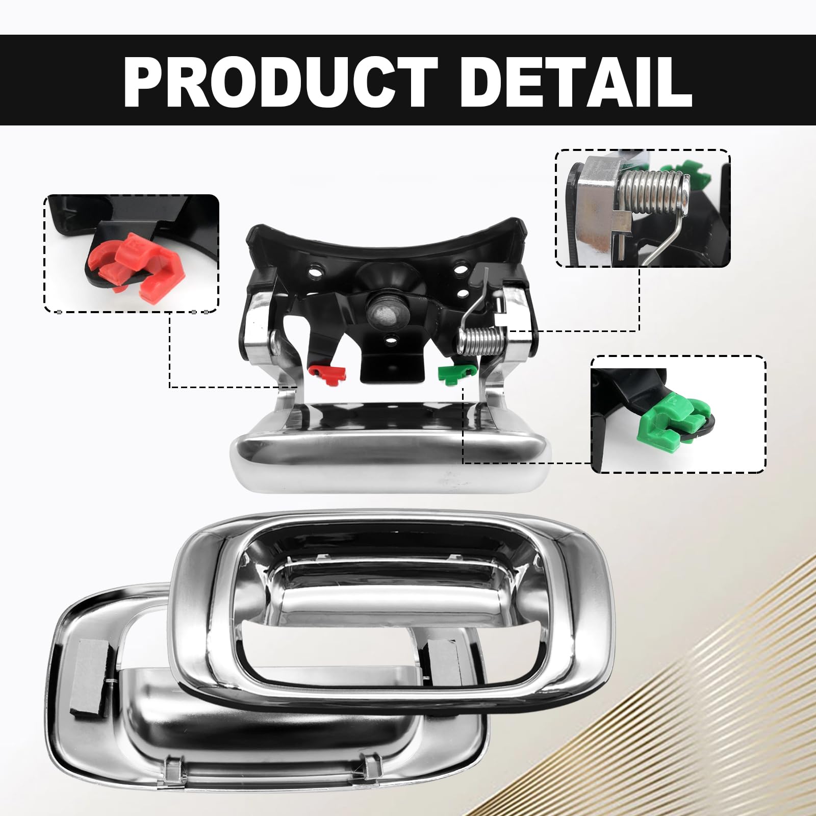 Serratura Portellone Per Chevy Silverado 1500/2500/3500 (1999-2007) - Maniglia E Cornice Di Ricambio, Blocco Bagagli