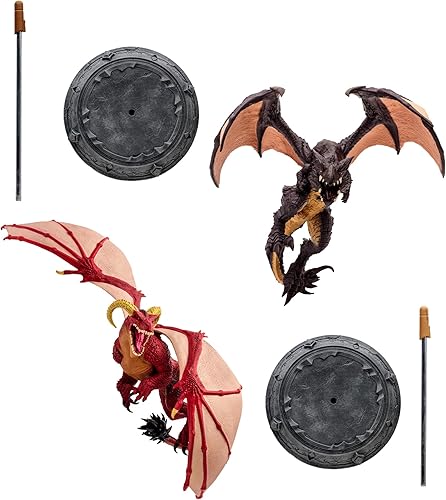 Miniatura 3 de McFarlane Toys - World of Warcraft Red Highland Drake y Black Proto-Drake 2pk - Figuras posadas a escala 1:12