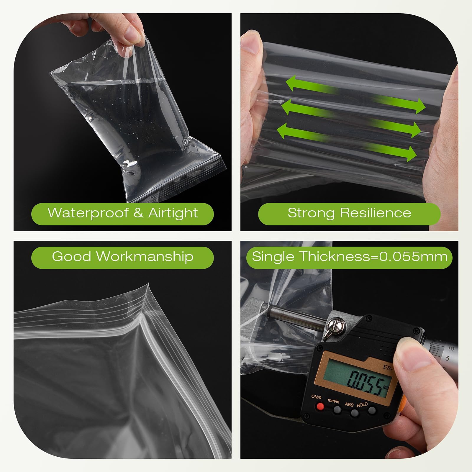 Lot De 200 Sacs Hermétiques Refermables En Aluminium Avec Trou De