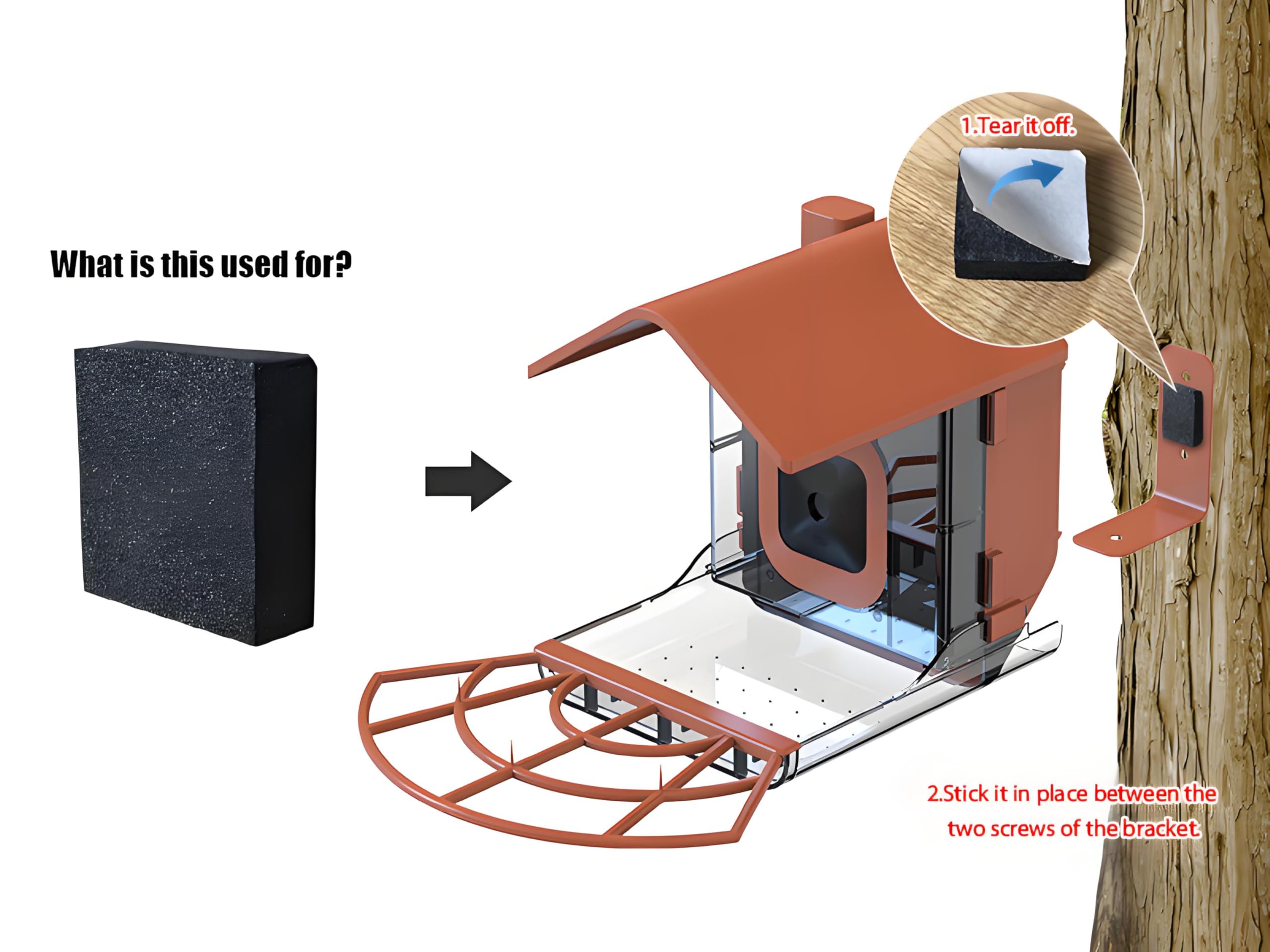 Comedero Pájaros con Cámara Casa Exterior Compatible con Soporte Cámara Blink Impermeable Gran Capacidad 1.6LB Estación Monitoreo Fauna (Cámara no Incluida)