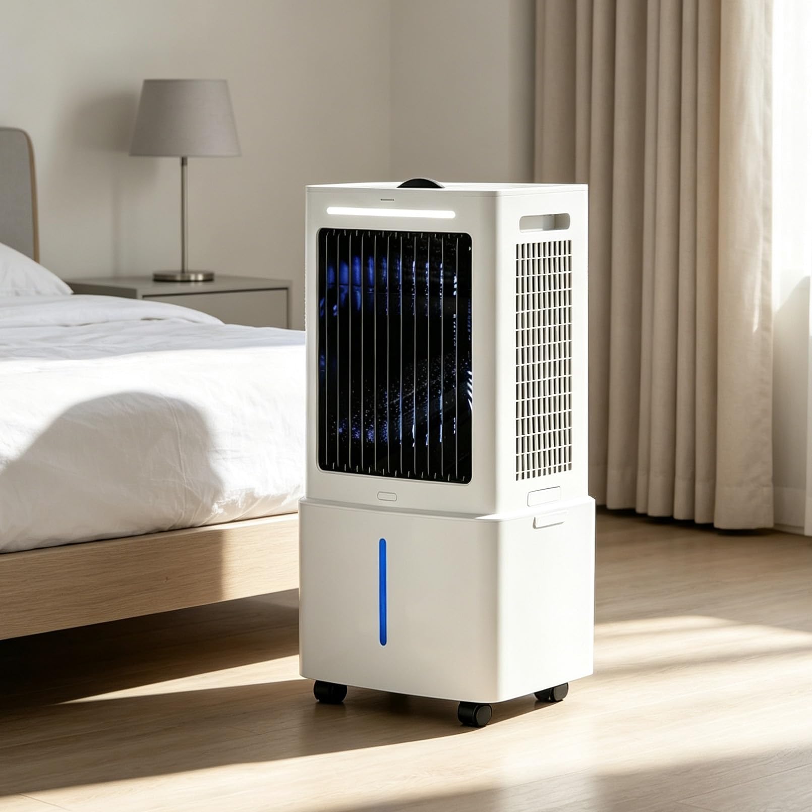 Portable Evaporative Air Cooler, 3 in 1 Air Cooler/Fan/Humidifier Air Conditioner Fan with 25L WaterTank & Remote, 3 Speeds, 12 Timer, 120° Oscillation, Quiet Cooling Fan for Home Bedroom Office