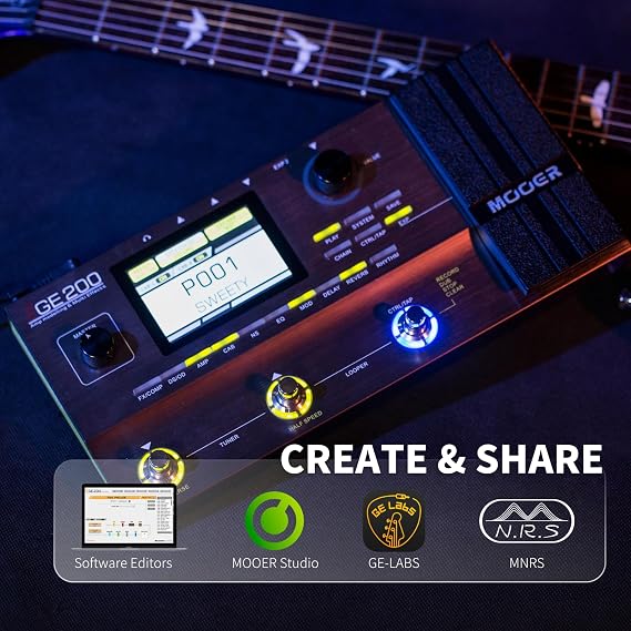 MOOER GE200 Guitar Amp Modelling Multi Effects Pedal